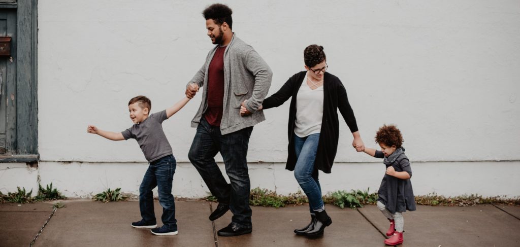 family walking