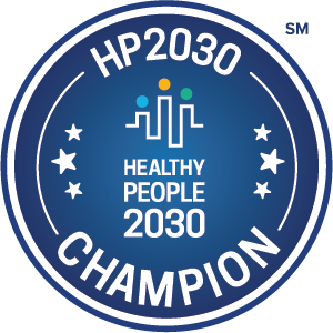 Insignias web oficiales de Healthy People 2030 Champions