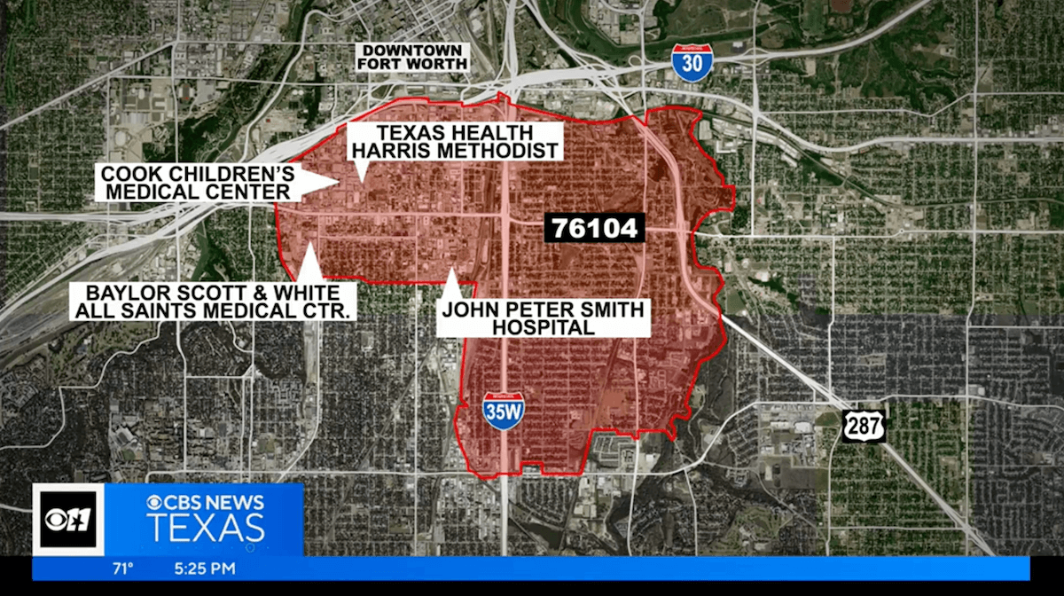 Featured image for “North Texas zip code 76104 has lowest life expectancy in state”