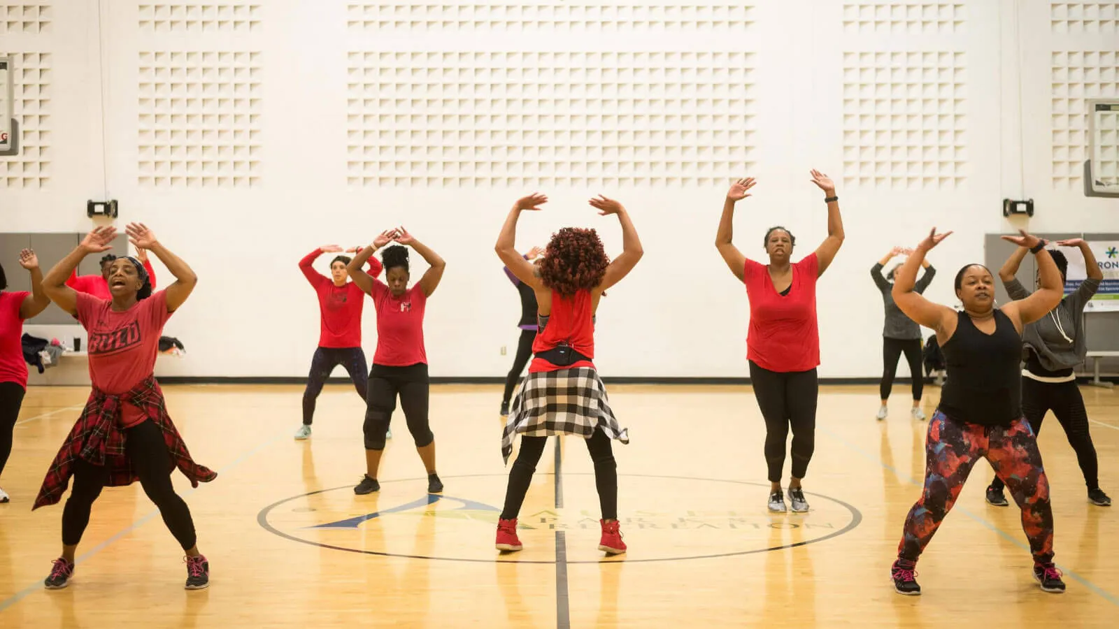 A group of women participating in a MixxedFit class